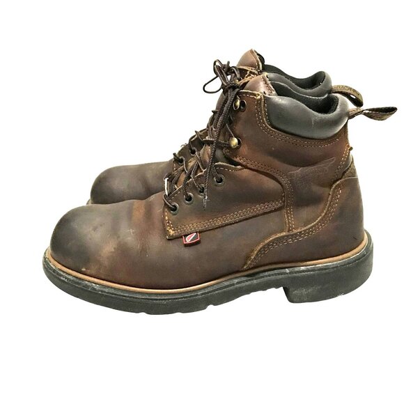 RED WING 415 DynaForce 6" ASTM Brown Leather Work Boots Mens 7/39 Made USA - Picture 3 of 10